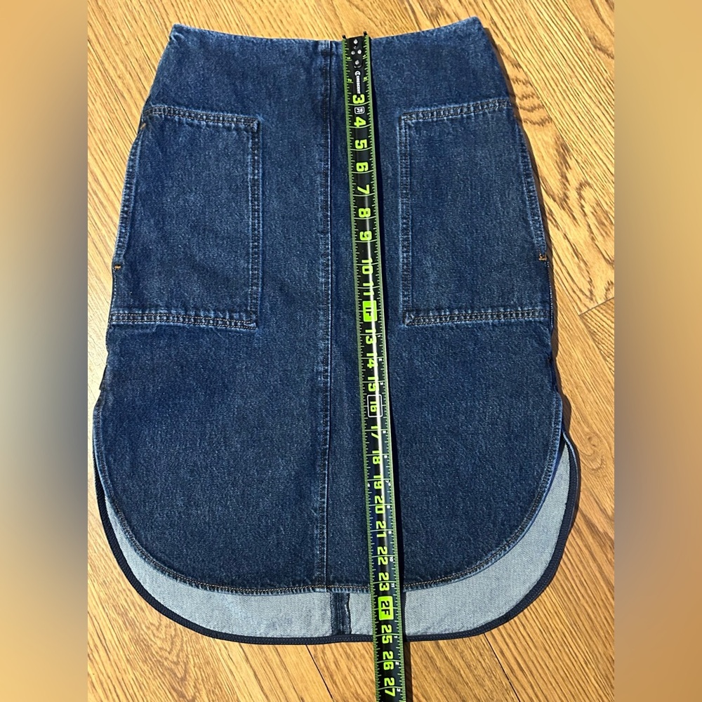 Toteme Curved Hem‎ Denim Skirt 34 / US 2 26 Waist Made in Italy Quiet Luxury - Picture 7 of 14